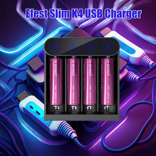 Efest Slim K4 USB battery Charger - 18650 Battery Charger
