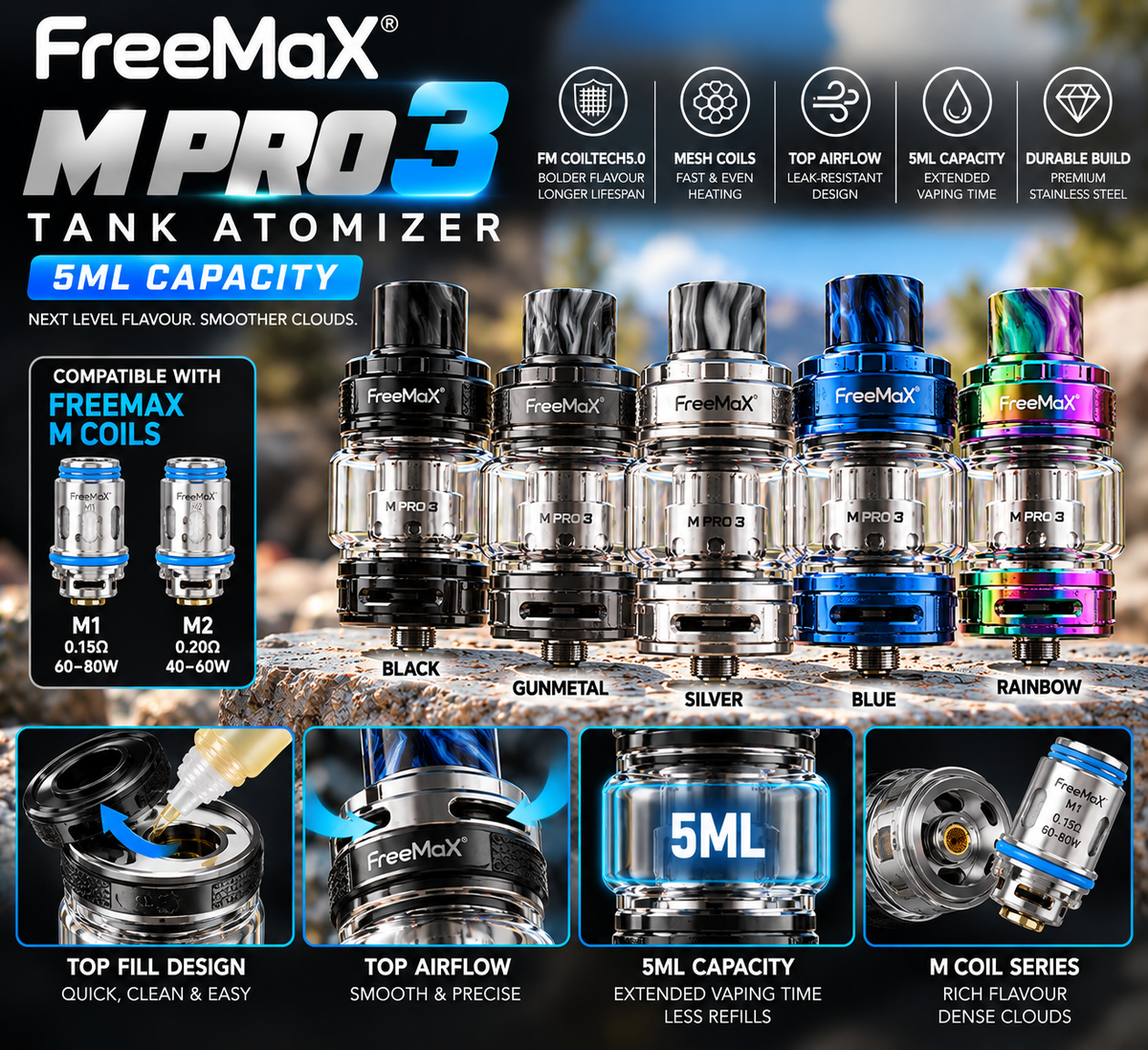Freemax M Pro 3 Tank Atomizer 5ml