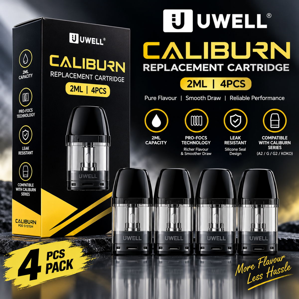 Uwell Caliburn - Replacement Cartridge 2ml - 4pcs
