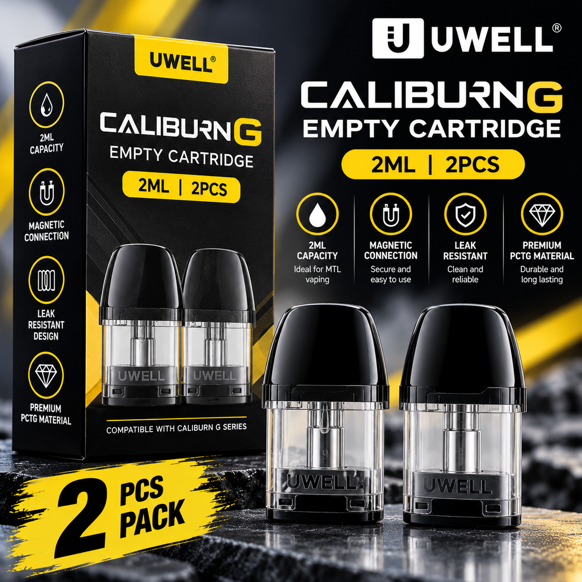 Uwell Caliburn G Empty Cartridge 2ml (2pcs/pack)