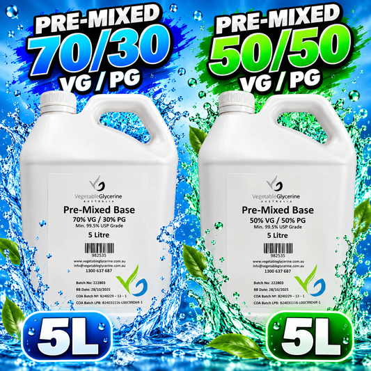 Pre-Mixed (VG/PG) 70/30 50/50 - 5L & 1L