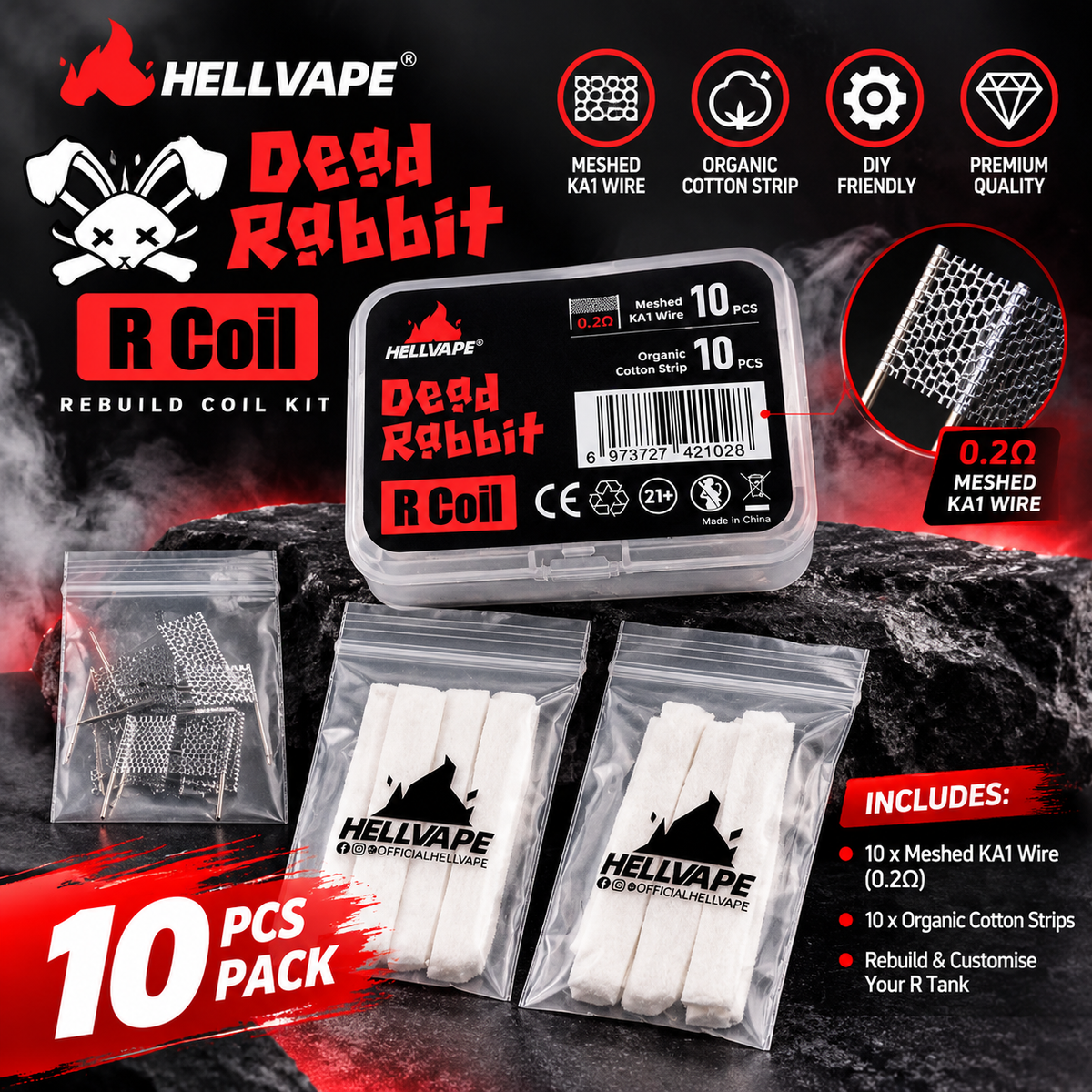 Hellvape Dead Rabbit R Tank Coil (10pcs/Pack)